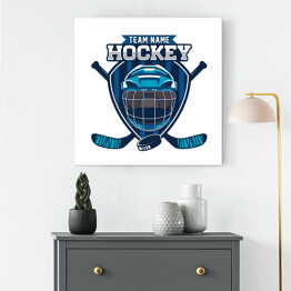 Obraz na płótnie Emblemat hokejowy w niebieskim kolorze