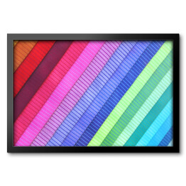 Obraz w ramie Kolorowa tkanina w ukośne pasy