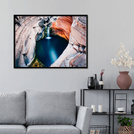 Plakat w ramie Widok z lotu ptaka na Hamersley Gorge, Karijini, Australia