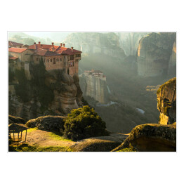 Plakat samoprzylepny Klasztor na skale, Grecja