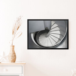 Obraz w ramie Popielato białe spiralne schody
