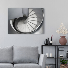 Obraz na płótnie Popielato białe spiralne schody