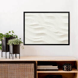 Obraz w ramie Biały piasek z teksturą fal