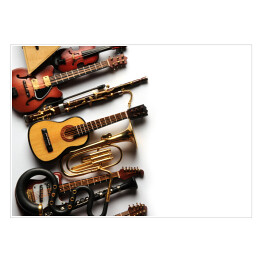 Plakat Instrumenty muzyczne na białym tle