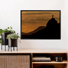 Obraz w ramie Pomnik Chrystusa Odkupiciela w Rio de Janeiro, Brazylia