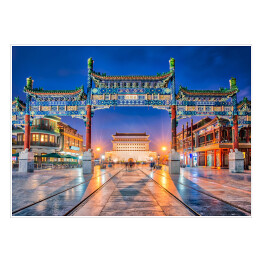 Plakat samoprzylepny Brama Quianmen w Pekinie, Chiny