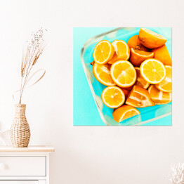Plakat samoprzylepny Cytryny w szklanej misce