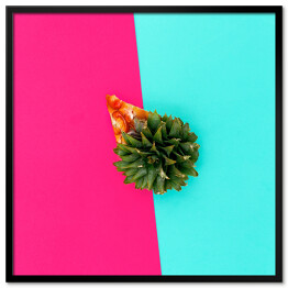 Plakat w ramie Abstrakcyjny sernik z ananasem - minimalna sztuka