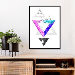 Plakat w ramie Abstrakcyjne trójkąty - kompozycja 