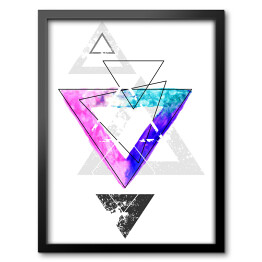 Obraz w ramie Abstrakcyjne trójkąty - kompozycja 