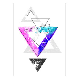 Plakat samoprzylepny Abstrakcyjne trójkąty - kompozycja 
