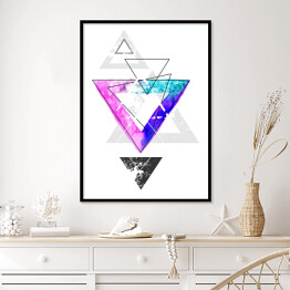 Plakat w ramie Abstrakcyjne trójkąty - kompozycja 