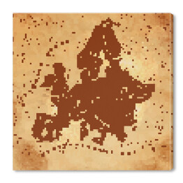 Obraz na płótnie Mapa Europy w stylu vintage w odcieniach beżu