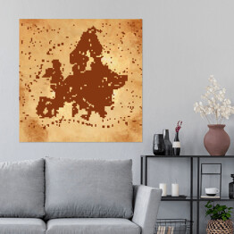 Plakat samoprzylepny Mapa Europy w stylu vintage w odcieniach beżu