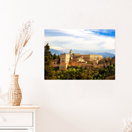 Plakat samoprzylepny Zamek Alhambra w Grenadzie w andaluzyjskim regionie Hiszpanii