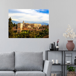 Plakat Zamek Alhambra w Grenadzie w andaluzyjskim regionie Hiszpanii