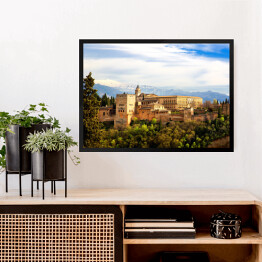 Obraz w ramie Zamek Alhambra w Grenadzie w andaluzyjskim regionie Hiszpanii