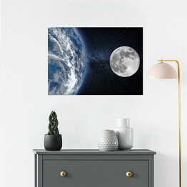 Plakat samoprzylepny Planeta Ziemia, widok z kosmosu (Elementy tego zdjęcia dostarczone przez NASA)