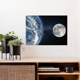 Plakat samoprzylepny Planeta Ziemia, widok z kosmosu (Elementy tego zdjęcia dostarczone przez NASA)