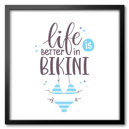 Obraz w ramie Typografia z hasłem o bikini