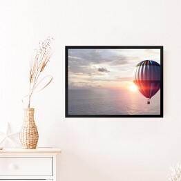 Obraz w ramie Podróż balonem nad chmurami