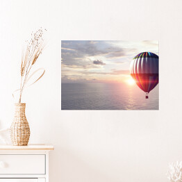 Plakat samoprzylepny Podróż balonem nad chmurami