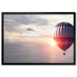 Plakat w ramie Podróż balonem nad chmurami