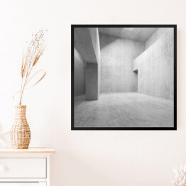 Obraz w ramie Abstrakcja - puste betonowe wnętrze 3D