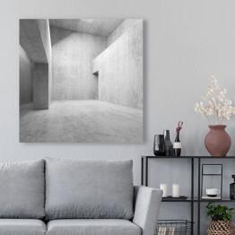 Obraz na płótnie Abstrakcja - puste betonowe wnętrze 3D
