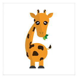 Plakat samoprzylepny Kreskówka - żyrafa na białym tle