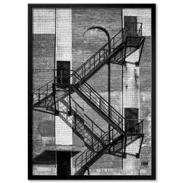Obraz klasyczny Stalowe schody na starym przemysłowym budynku 