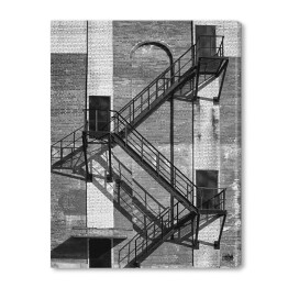 Obraz na płótnie Stalowe schody na starym przemysłowym budynku 