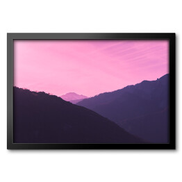 Obraz w ramie Różowe niebo nad kolorowymi warstwami gór Sierra Nevada 