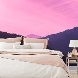 Fototapeta samoprzylepna Różowe niebo nad kolorowymi warstwami gór Sierra Nevada 