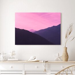 Obraz na płótnie Różowe niebo nad kolorowymi warstwami gór Sierra Nevada 