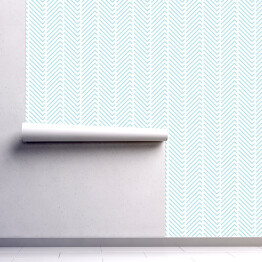 Tapeta samoprzylepna w rolce Błękitno biały wzór przecięty pionowymi białymi pasami