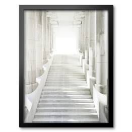 Obraz w ramie Jasne schody z ozdobnymi kolumnami 3D