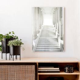 Obraz na płótnie Jasne schody z ozdobnymi kolumnami 3D