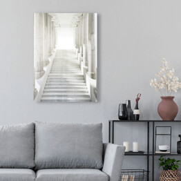 Obraz na płótnie Jasne schody z ozdobnymi kolumnami 3D