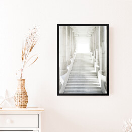 Obraz w ramie Jasne schody z ozdobnymi kolumnami 3D