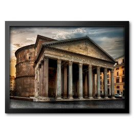 Obraz w ramie Starożytny rzymski Panteon w pochmurny wieczór