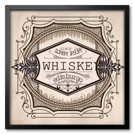 Ilustracja - etykieta whisky w stylu vintage