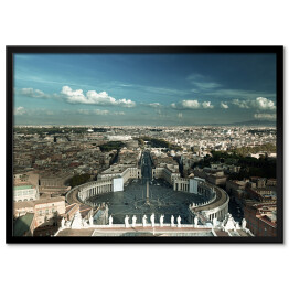 Plakat w ramie Widok z Bazyliki na Plac Świętego Piotra w Watykanie w Rzymie