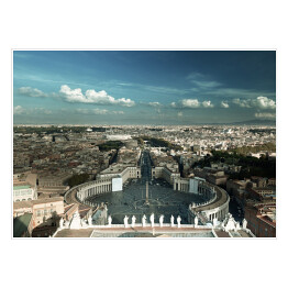 Plakat samoprzylepny Widok z Bazyliki na Plac Świętego Piotra w Watykanie w Rzymie