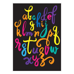 Plakat samoprzylepny Kolorowe litery na czarnym tle