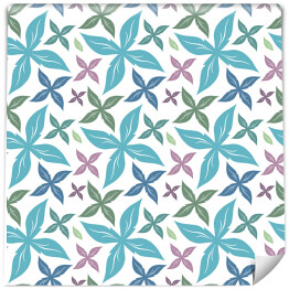 Tapeta samoprzylepna w rolce Niebieski, fioletowy i zielony kwiatowy ornament