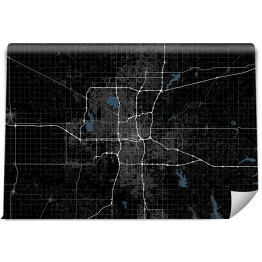 Czarno-biała mapa miasta Oklahoma 