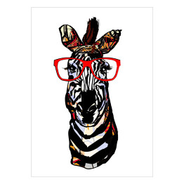 Plakat Zebra z okularami 