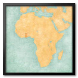 Obraz w ramie Mapa Afryki - z zaznaczoną Ghaną