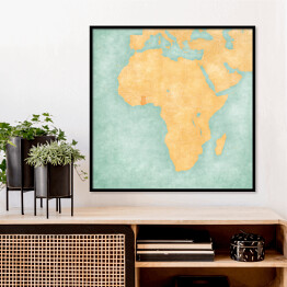 Plakat w ramie Mapa Afryki - z zaznaczoną Ghaną